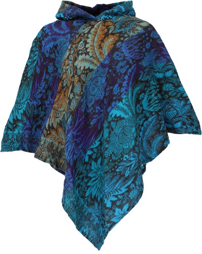 Poncho mit kapuze goa hippie - mit,