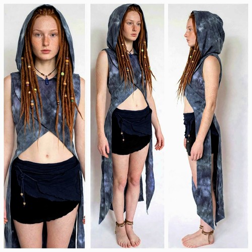 Kapuzen weste maxi batik - maxi,