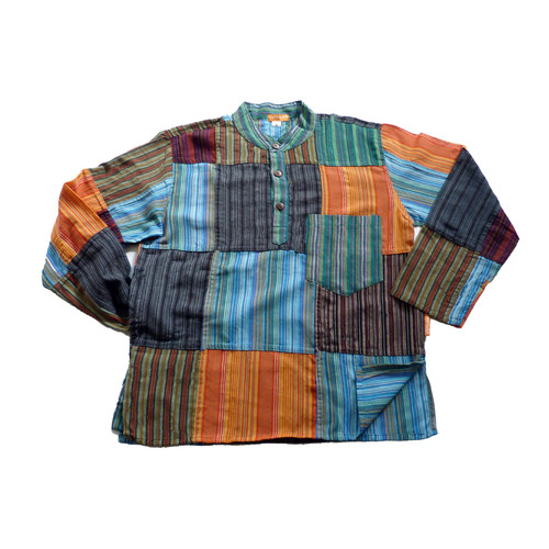 Patchwork hemd pullover - hemd,
